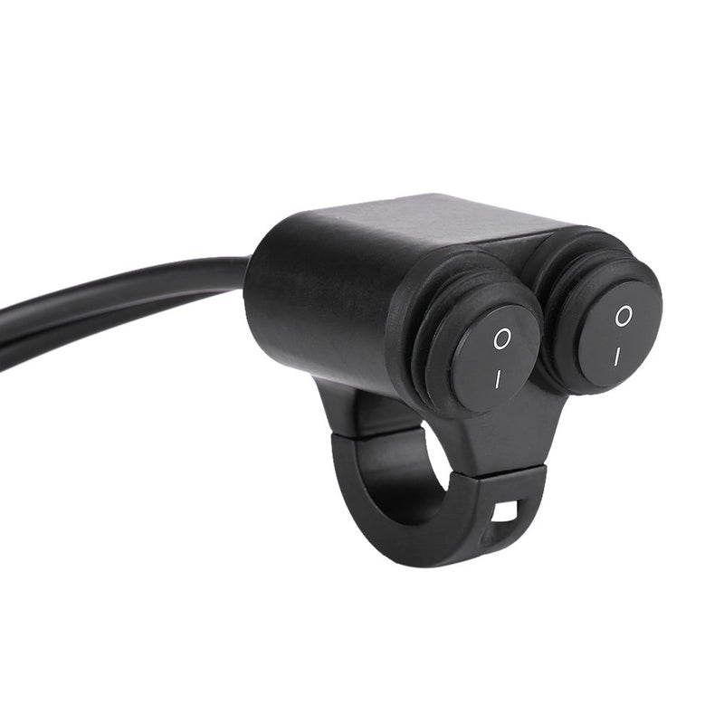 Keenso Universal 22mm Motorcycle Handlebar Switch,Handlebar Brake Fog Lights Horn Dual Control Button Switch (B) - Image 1